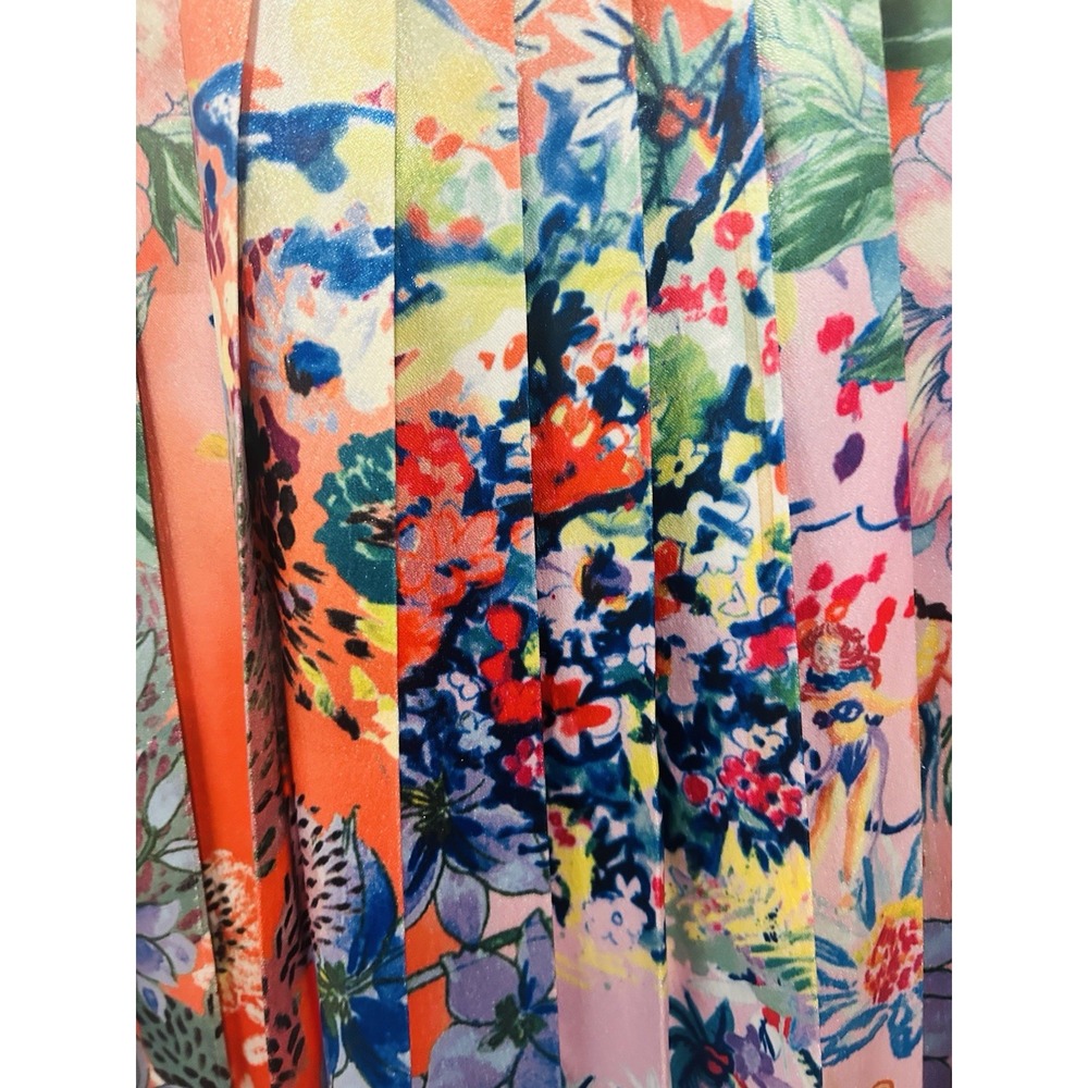 90s Y2K Floral Dress Red straps Whimsigoth Grunge Sz 2 Maxi - Picture 15 of 15